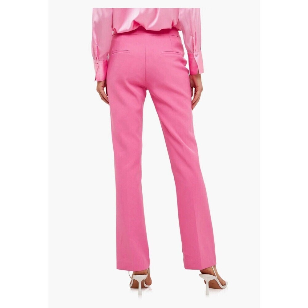 Endless rose pant flat front trousers straight women barbie pink office‎ L - Picture 3 of 15